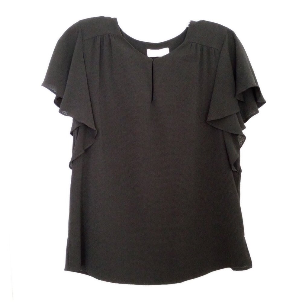 Estelle Black Flutter Sleeve Witchy Top